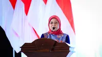 Menteri Ketenagakerjaan, Ida Fauziyah dalam&nbsp;Forum Komunikasi Jaminan Sosial Ketenagakerjaan di Jakarta, Selasa (5/9/2023). (Dok Kemnaker)