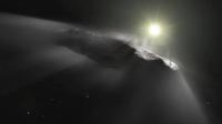 Kesan seorang seniman yang dirilis oleh European Space Agency menunjukkan objek antar bintang pertama yang ditemukan di Tata Surya, 'Oumuamua. (Sumber: AFP)