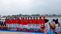 Tim Traditional Boat Race Indonesia di Asian Games 2018. (Bola.com/Riskha Prasetya)