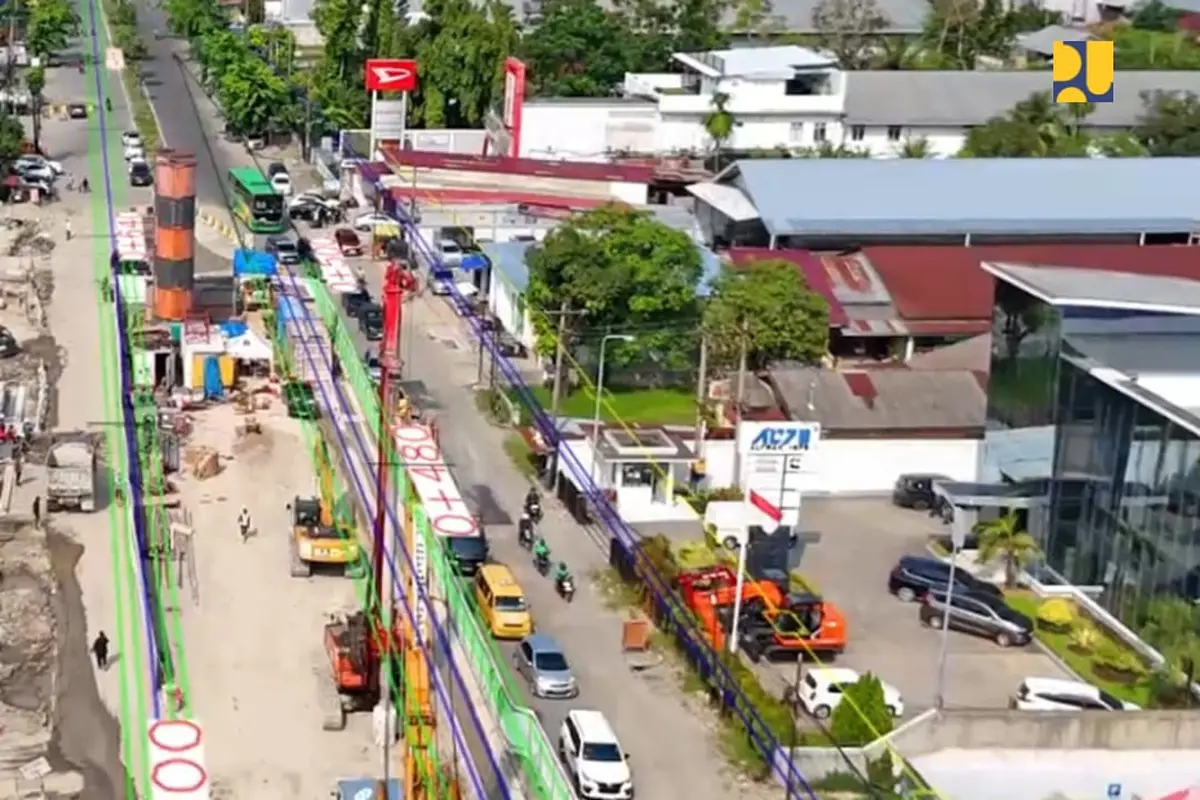 Pembangunan underpass Gatot Subroto di Kota Medan, Sumatera Utara. (Dok Kementerian PUPR)