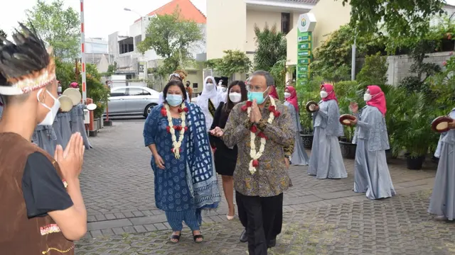 Dubes India Shri Manoj K Bharti saat tiba di Unusa. (Dian Kurniawan/Liputan6.com)