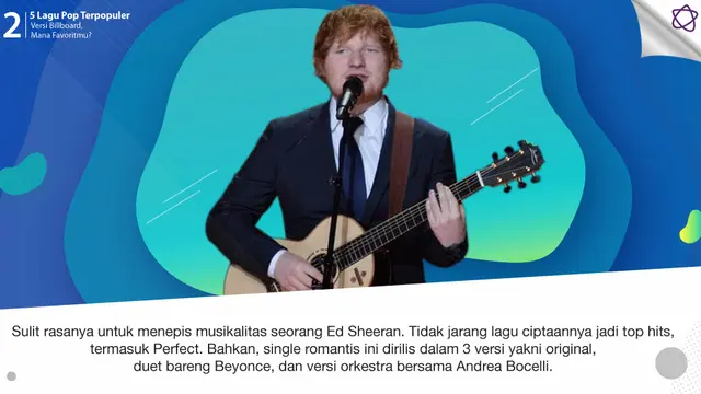 [Bintang] 5 Lagu Pop Terpopuler Versi Billboard, Mana Favoritmu?