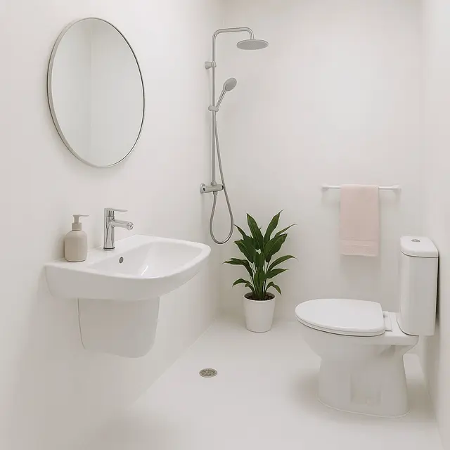 Model Kamar Mandi dengan Dinding Plester Aci Minimalis