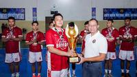 Tim Basket Bhayangkara Brimob berhasil menorehkan prestasi membanggakan dengan meraih gelar Juara 1 (Champion) pada ajang KASAU Cup 2026 Basketball Tournament kategori antar kementerian/lembaga yang digelar di GOR Merpati Halim Perdanakusuma, Jakarta Timur. (Foto: Humas Polri)