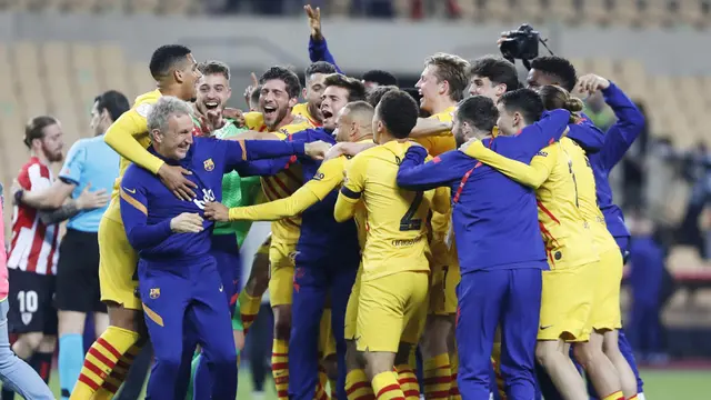 FOTO: Lionel Messi Bersinar Terang, Barcelona Juara Copa del Rey 2020/2021