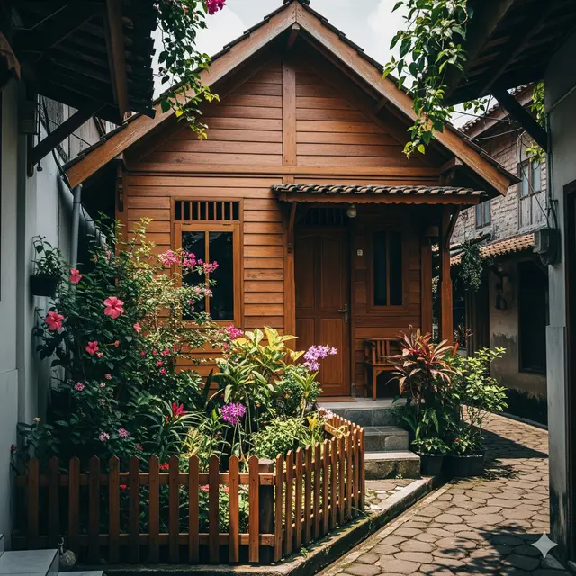 Desain Rumah Rp 100 Juta di Gang yang Aesthetic. (via Gemini)
