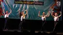 Peserta berkostum unik menunjukkan tariannya dalam kompetisi Namarina bertajuk 'Internal Jazz dance Competition 2018' di Jakarta, Minggu (6/5). Kompetisi diikuti peserta tingkat pemula, madya, hingga mahir. (Liputan6.com/Herman Zakharia)