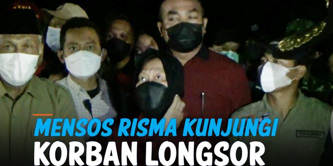 VIDEO: Malam-Malam Mensos Risma Datangi Korban Longsor Banjarnegara