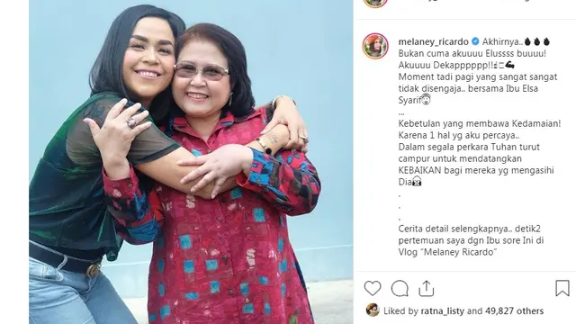 Melaney Ricardo - Elza Syarief (Foto Instagram/@melaney_ricardo)