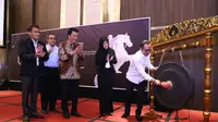 Menaker Hanif saat membuka Company Gathering yang diselenggarakan Undip Career Center (UCC) di Karawang, Jawa Barat, Kamis (29/3/2018).