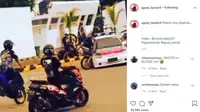 Lagi Asik Freestyle Malah Nabrak Mobil Polisi (Instagram @agoez_bandz4)