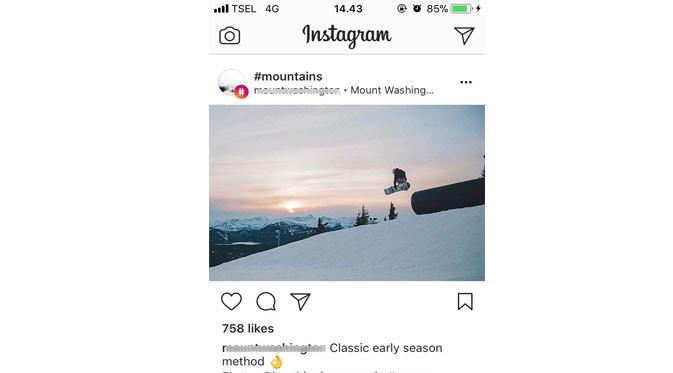 Pengguna Instagram kini bisa mengikuti hastag atau tagar, dan cara kerjanya sama seperti follow akun pengguna lain (Foto: Ist)