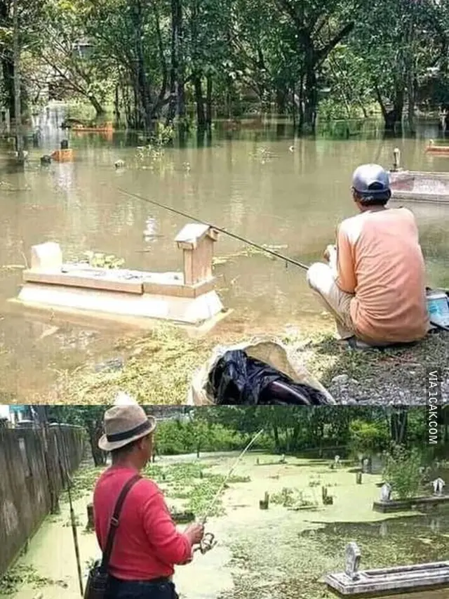 10 Potret Absurd Orang Saat Mancing, Enggak Bakal Dapat Ikan