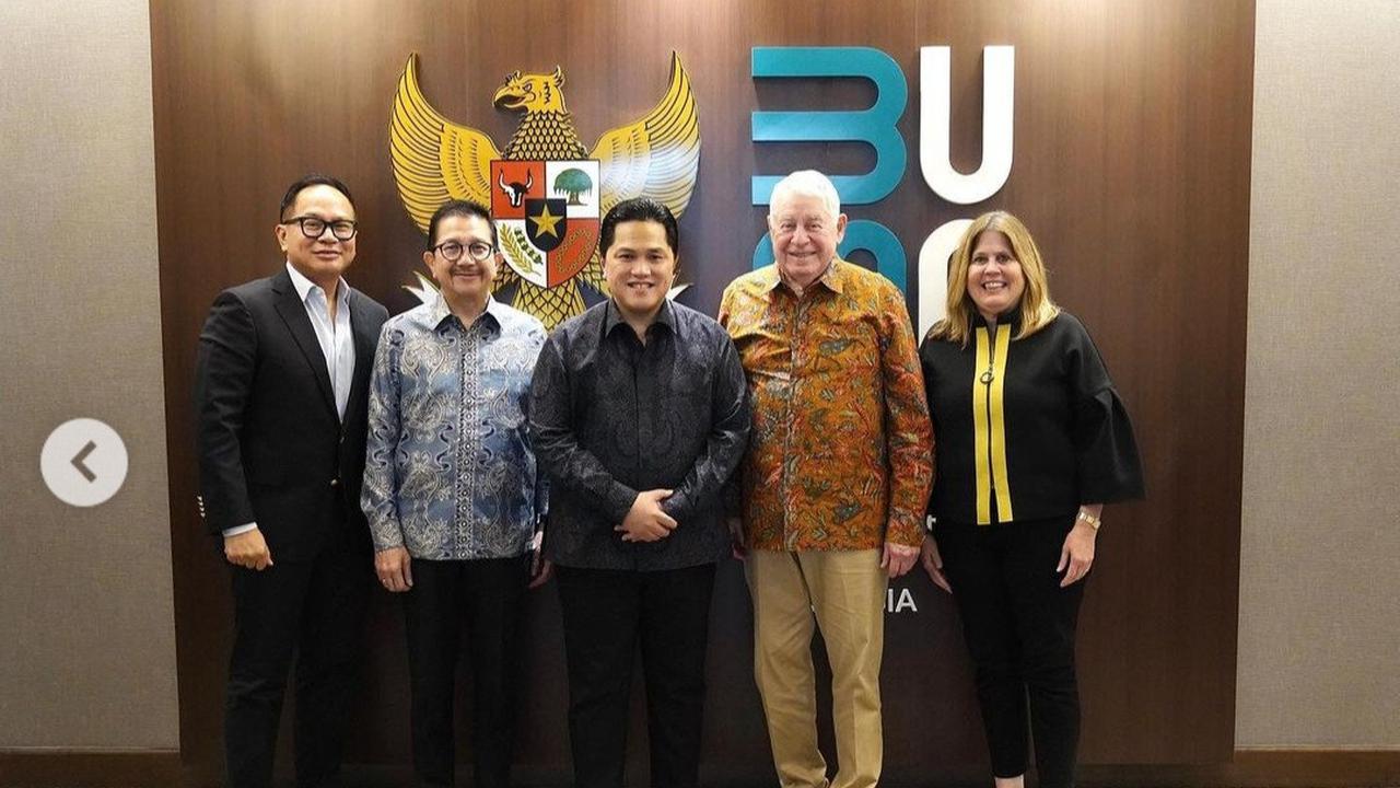 Menteri BUMN Erick Thohir bertemu dengan Chairman of the Board and Chief Executive Officer of Freeport McMoran, Rhicard Adkerson dan President and a member of the Board of Directors of Freeport McMoran, Kathleen L. Quirk.(akun Instagram @erickthohir)