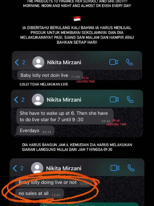 Tangkapan layar percakapan Nikita Mirzani dan Antonio Dedola tentang Lolly yang diunggah di Instagram Stories. (Foto: Dok. Instagram @toni.dedola)