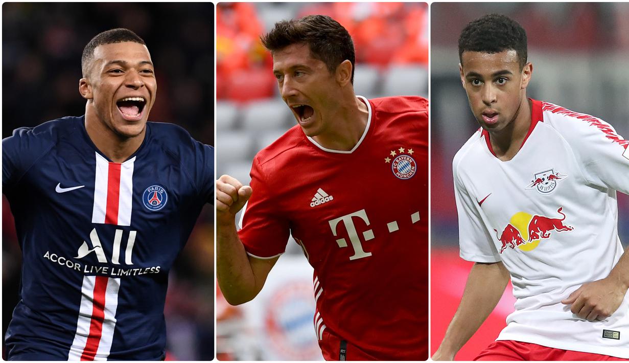 Robert Lewandowski tampil impresif bersama Bayern Munchen di kompetisi Liga Champions 2019/2020 ini. Penyerang asal Polandia ini tampil ganas saat berada di lini pertahanan tim lawan. Berikut Lewandowski dan 5 pemain ganas di semifinal Liga Champions 2019/2020. (kolase foto AFP)