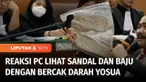 Sidang lanjutan kasus pembunuhan berencana, dengan terdakwa Ferdy Sambo dan istrinya, tim kuasa hukum keluarga korban Brigadir Nofriansyah Yosua, Kamaruddin Simanjuntak menunjukkan sejumlah barang bukti baru, di antaranya sandal korban yang ada noda ...