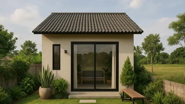 8 Gambar Rumah Minimalis 5x7 Meter di Desa dengan Taman, Kecil tapi Adem