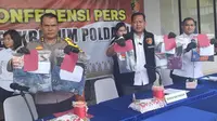 Konferensi pers pengungkapan kasus pencabulan anak di bawah umur di Polda Riau. (Liputan6.com/M Syukur)
