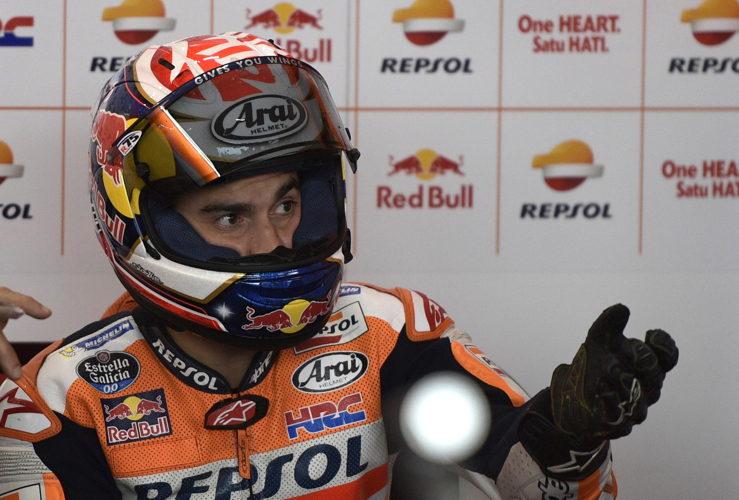 Pembalap Repsol Honda, Dani Pedrosa. (JUAN MABROMATA / AFP)