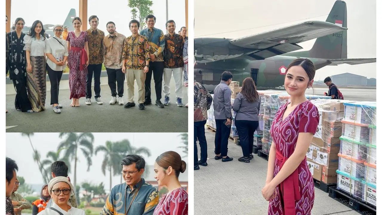 Potret Syifa Hadju Hadiri Pengiriman Bantuan Kemanusian untuk Gaza