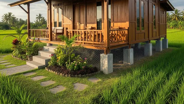 Model Rumah Kecil 2 Kamar Cantik Dekat Sawah Anti Ular