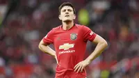 Harry Maguire - Bek termahal di dunia ini belum mampu tampil konsisten bagi Manchester United. Beberapa kali sang bek terlihat banyak melakukan kesalahan sehingga gawang Setan Merah kebobolan. Dia pun akhirnya mendapat banyak kritik termasuk dari legenda MU, Roy Keane. (AFP/Oli Scarff)