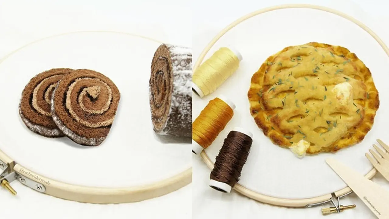 6 Karya Seni Sulam Bentuk Kue dan Roti Ini Detailnya Bikin Takjub