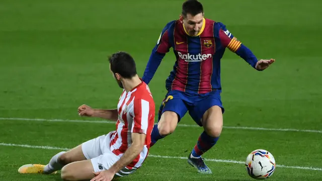 FOTO: Rumor Digaji 4 Juta Per Hari, Messi Cetak Gol Indah ke Gawang Bilbao