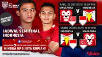 Jadwal Live Streaming Semifinal Piala AFF 2020 : Indonesia Vs Singapura di Vidio. (Sumber : dok. vidio.com)
