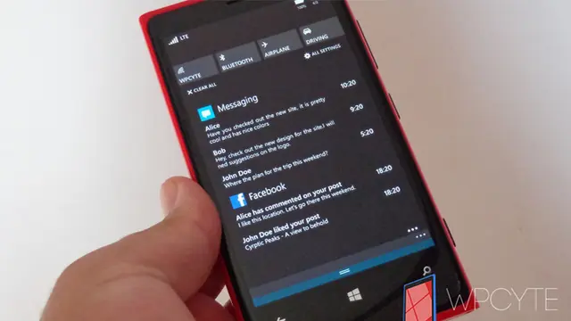 Tampilan Action Center di Windows 8.1 