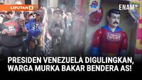 Presiden Maduro Digulingkan, Warga Venezuela Murka Bakar Bendera AS!