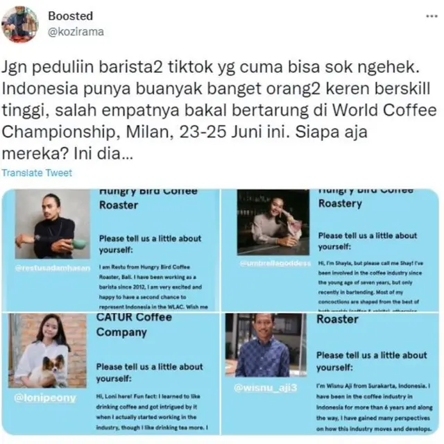 Profil 4 Barista yang Wakili Indonesia di Ajang Internasional
