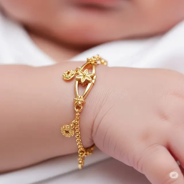 Model Gelang Emas Bayi Perempuan Terbaru. Foto: Gemini