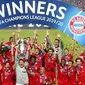 Raksasa Bundesliga Bayern Munchen sukses menjadi juara Liga Champions 2019-2020 dengan rekor sempurna. Klub asal Jerman itu selalu menang dari fase grup hingga ke final. (Miguel A. Lopes/Pool via AP)