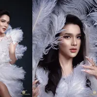 Davina Karamoy tampil paripurna di pemotretan terbarunya dengan gaun serba putih [@davinaakaramoy]