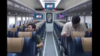 Suasana interior gerbong kereta api (KA) Progo 248A relasi Pasar Senen-Lempuyangan. (dok. Instagram @kai121_/https://www.instagram.com/p/DA7Xt0VsgWL/Dinny Mutiah)