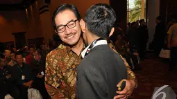 Menteri Agraria dan Tata Ruang Drs. Ferry Mursyidan Baldan tampak hadir di acara Konferensi Nasional Pemberantasan Korupsi 2014, Jakarta, Selasa (2/12/2014). (Liputan6.com/Miftahul Hayat)