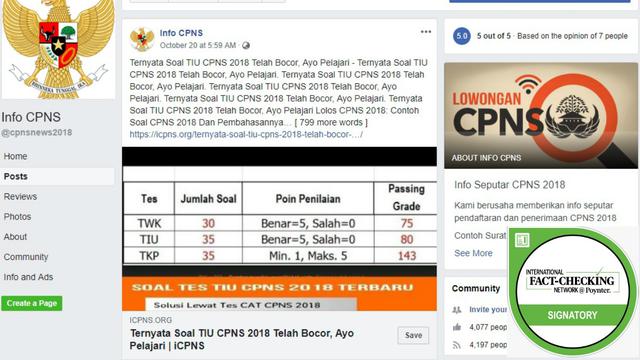 Cek Fakta Bocoran Soal Tes Inteligensia Umum Tiu Cpns 2018 Beredar Di Media Sosial Cek Fakta Liputan6 Com