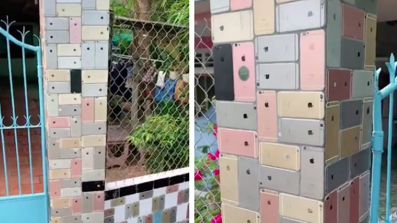 Viral Video Tik Tok Ratusan iPhone 6 Jadi Dekoratif Pagar Rumah, Bikin Geleng Kepala