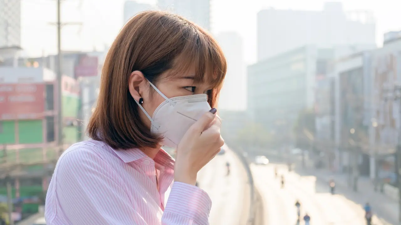 Masker untuk asap kebakaran hutan