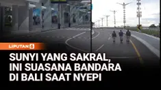 Bandara Internasional I Ngurah Rai di Bali hentikan operasional selama 24 jam selama Nyepi. Area yang biasanya padat oleh ribuan penumpang kini sepi. Hanya terlihat petugas keamanan bandara yang berjaga. Bandara baru akan dibuka kembali pada Jumat (2...