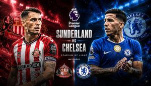 Cover Liga Inggris - Sunderland Vs Chelsea: Granit Xhaka dan Enzo Fernandez. (Chatgpt/Bola.com)