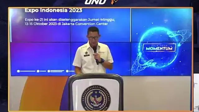 Menparekraf Sandiaga Uno di The Weekly Brief with Sandi Uno, Senin, 9 Oktober 2023
