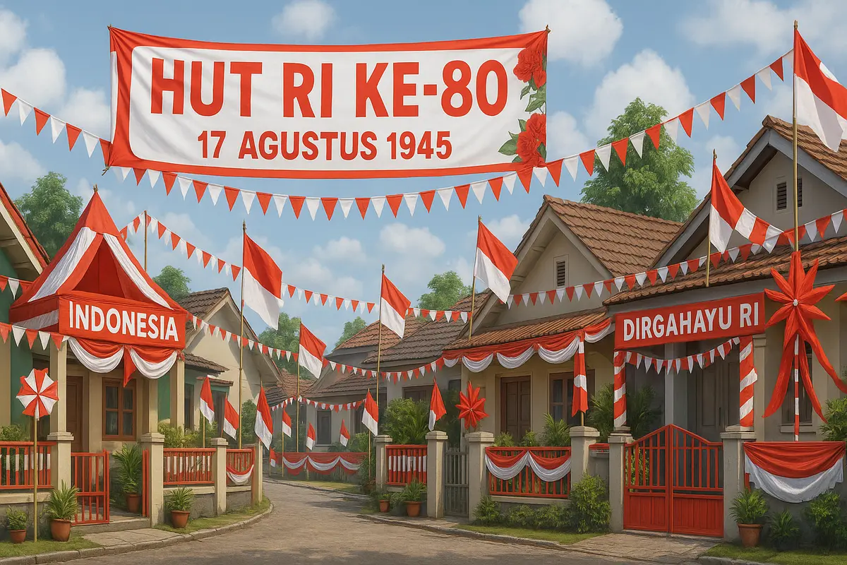 Ide Dekorasi Rumah untuk Peringatan Hari Kemerdekaan 17 Agustus 1945 HUT RI ke-80/Ilustrasi Gambar AI