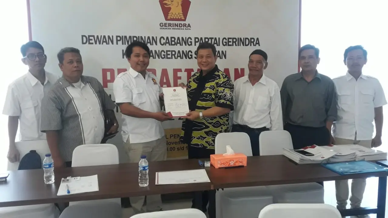 Kolonel (Sus) Beben Nurpadilah resmi mendaftar ke DPD Partai Gerindra Banten untuk mencalonkan diri sebagai calon Wali Kota Tangsel
