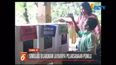 KPU Sleman gelar simulasi pencoblosan surat suara untuk kaum disabilitas di Kaliurang, Sleman.