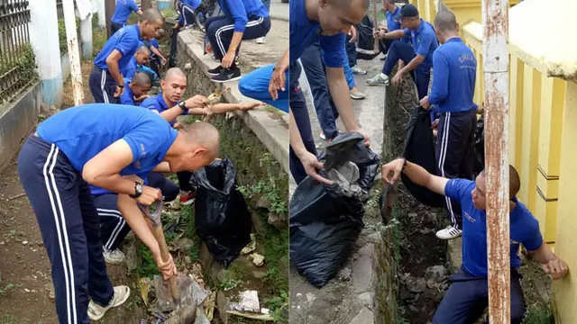 Taruna STIP Bersih-bersih Lingkungan Pasar Curug
