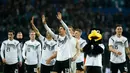 Timnas Jerman yang diisi oleh mayoritas pemain muda tampil superior pada laga persahabatan kontra Rusia di Stadion Red Bull Arena, Leipzig. Timnas Jerman menang 3-0. (AFP/Odd Andersen)