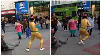 Seorang nenek yang berbantu alat jalan ternyata masih semangat menari di depan umum, tidak kalah dengan penari jalanan. 